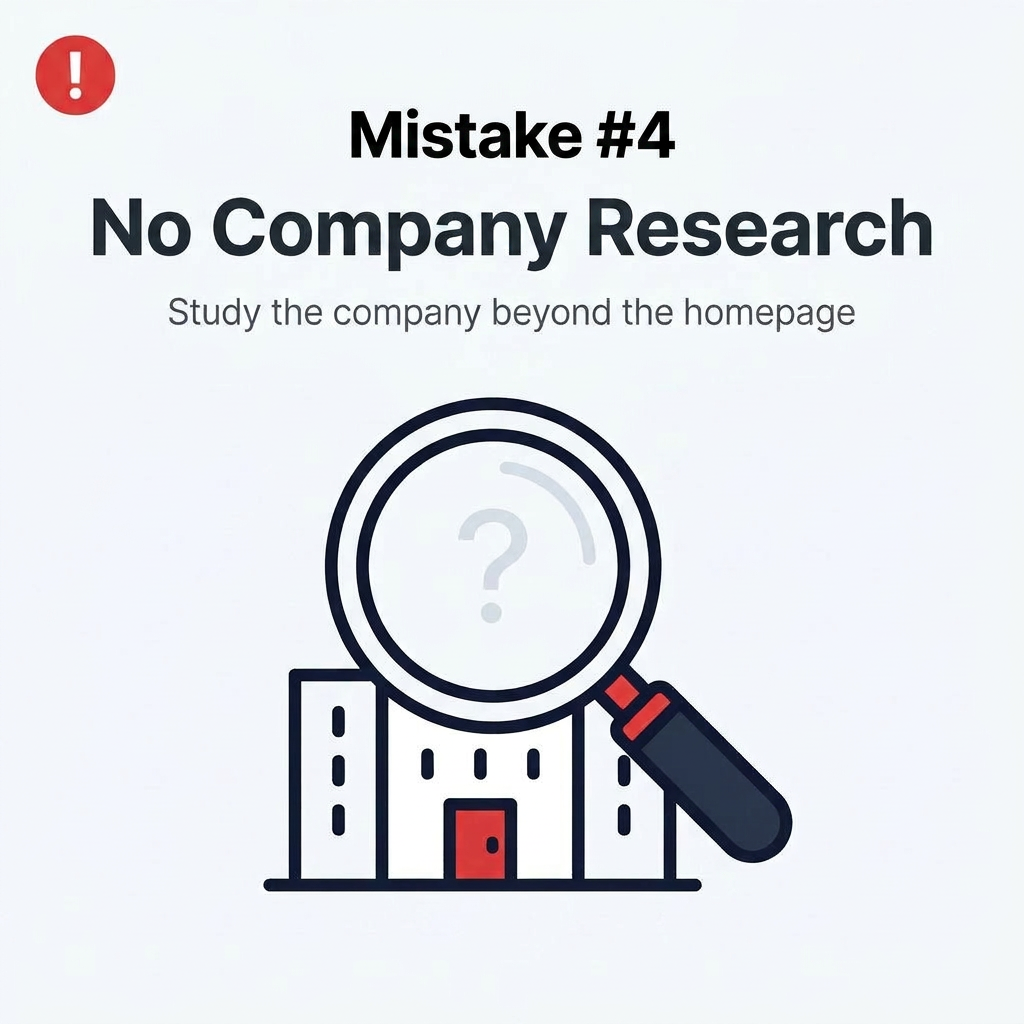 Icon of a magnifying glass over an office building, indicating company research.